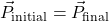 \[\vec{P}_{\text{initial}} = \vec{P}_{\text{final}}\]