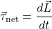 \[\vec{\tau}_{\text{net}} = \frac{d \vec{L}}{dt}\]
