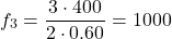 \[f_3 = \frac{3 \cdot 400}{2 \cdot 0.60} = 1000 \text{ هرتز}\]