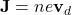 \[\mathbf{J} = n e \mathbf{v}_d\]